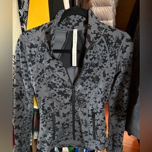 Lululemon Athletica Black and Gray Floral Jacket